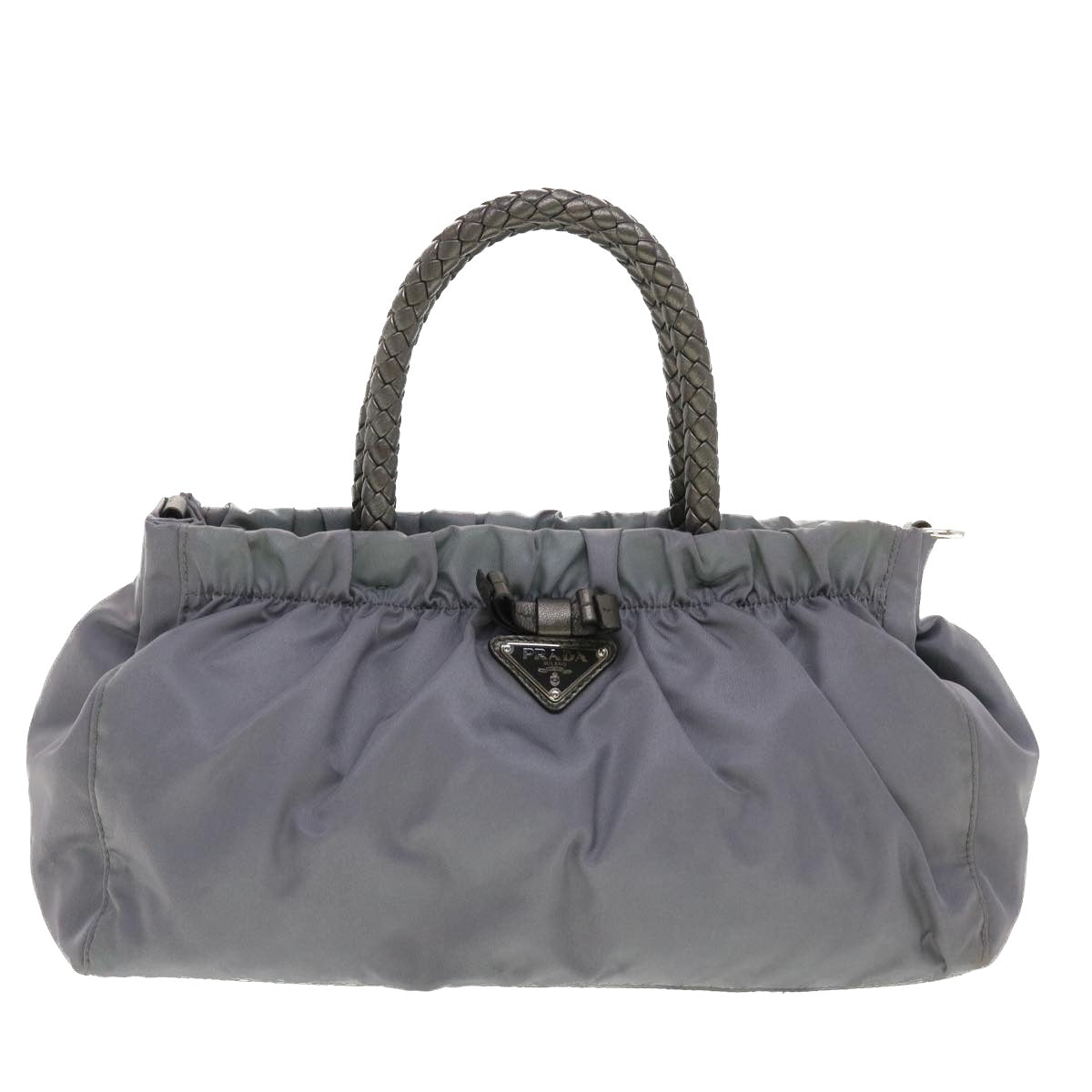 PRADA Hand Bag Nylon Gray  40329