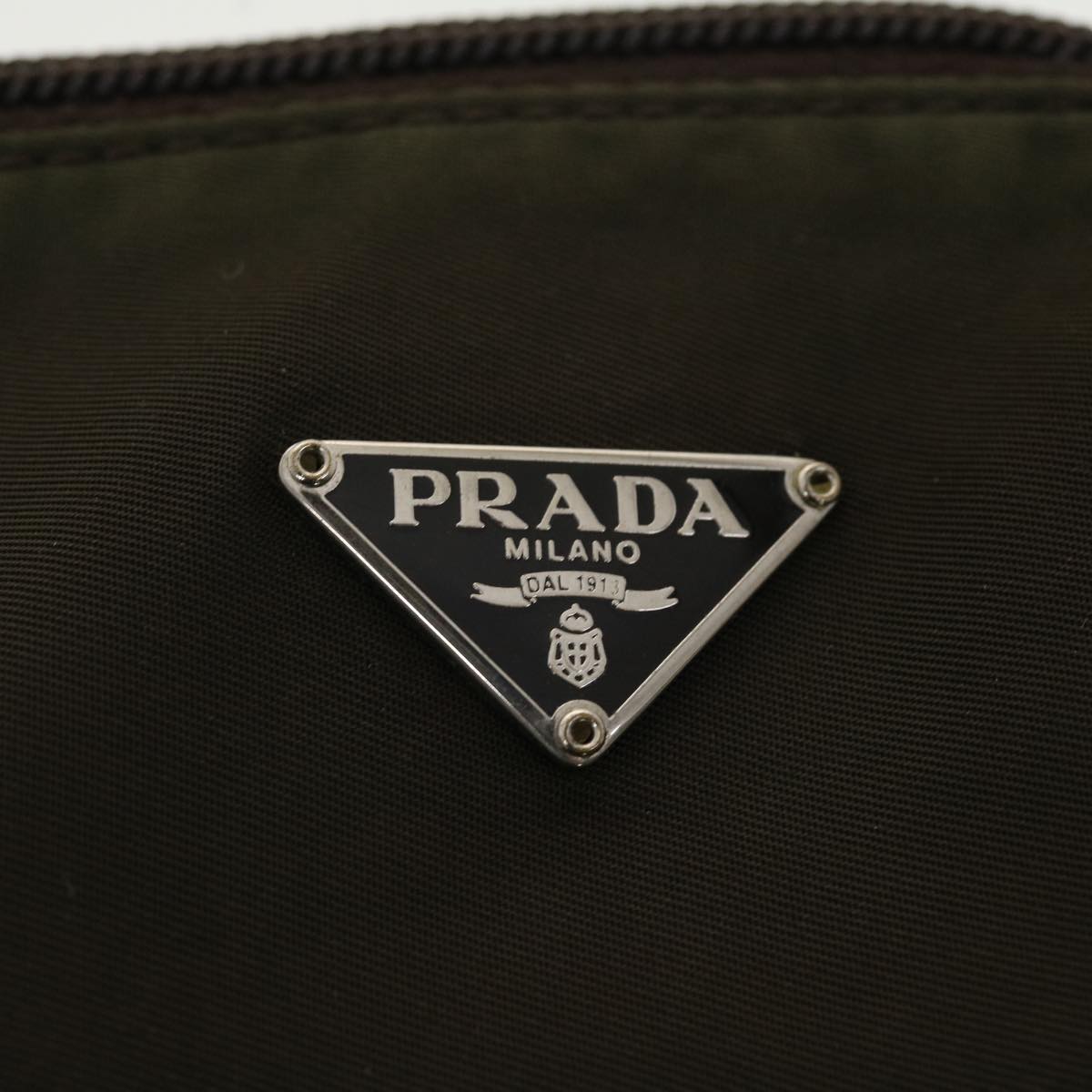 PRADA Accessory Pouch Nylon Khaki  40332