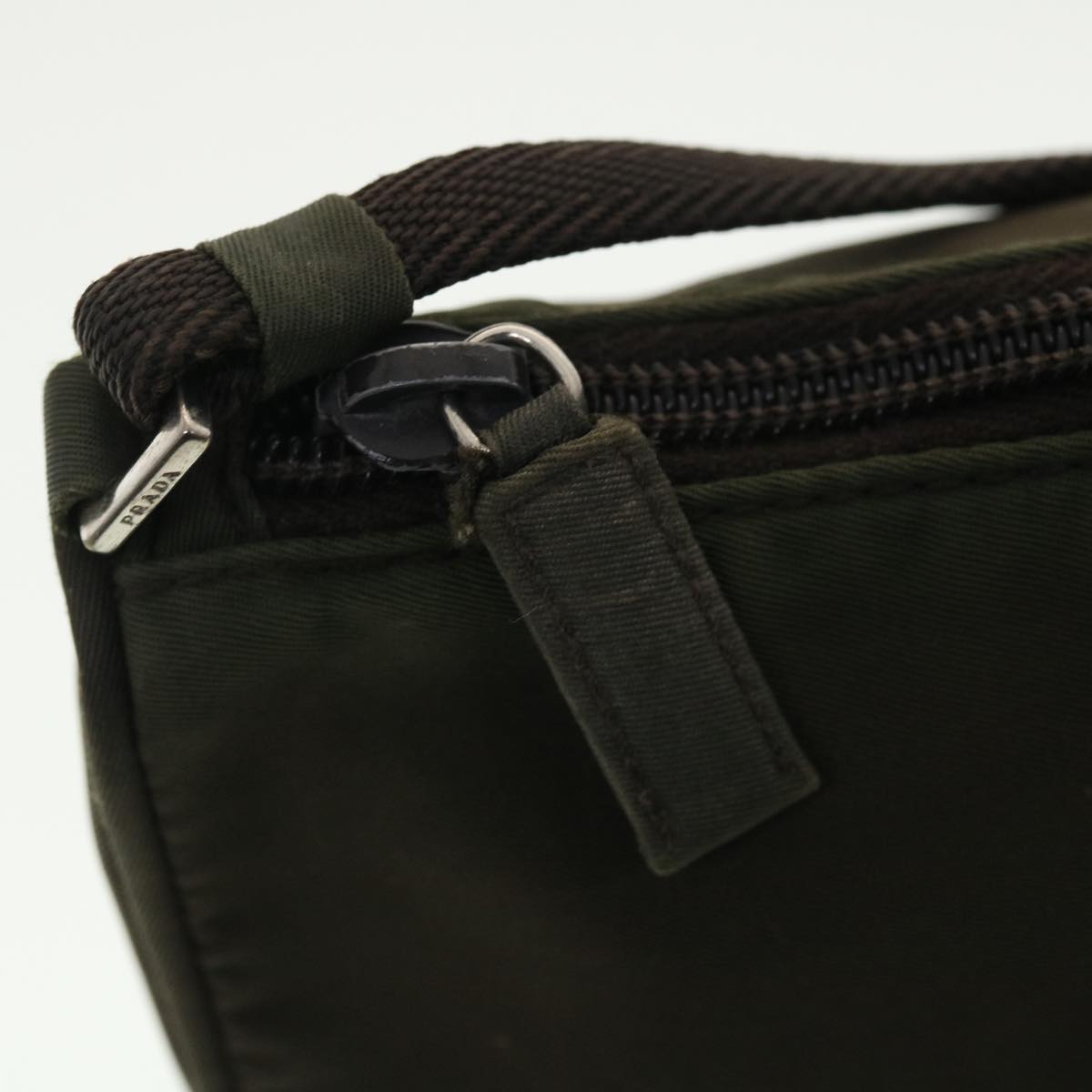 PRADA Accessory Pouch Nylon Khaki  40332