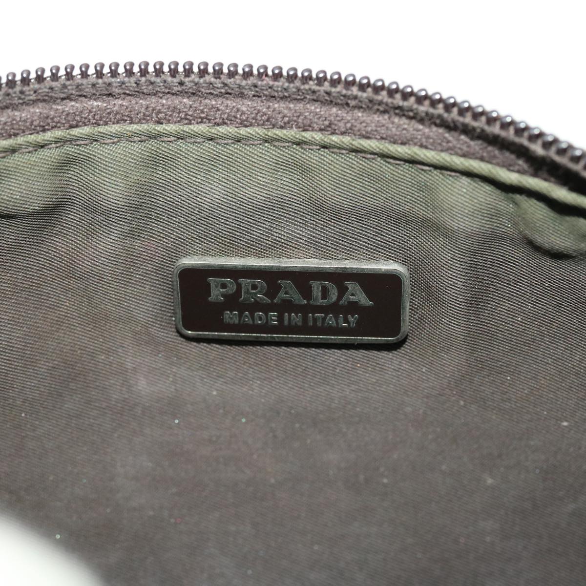 PRADA Accessory Pouch Nylon Khaki  40332