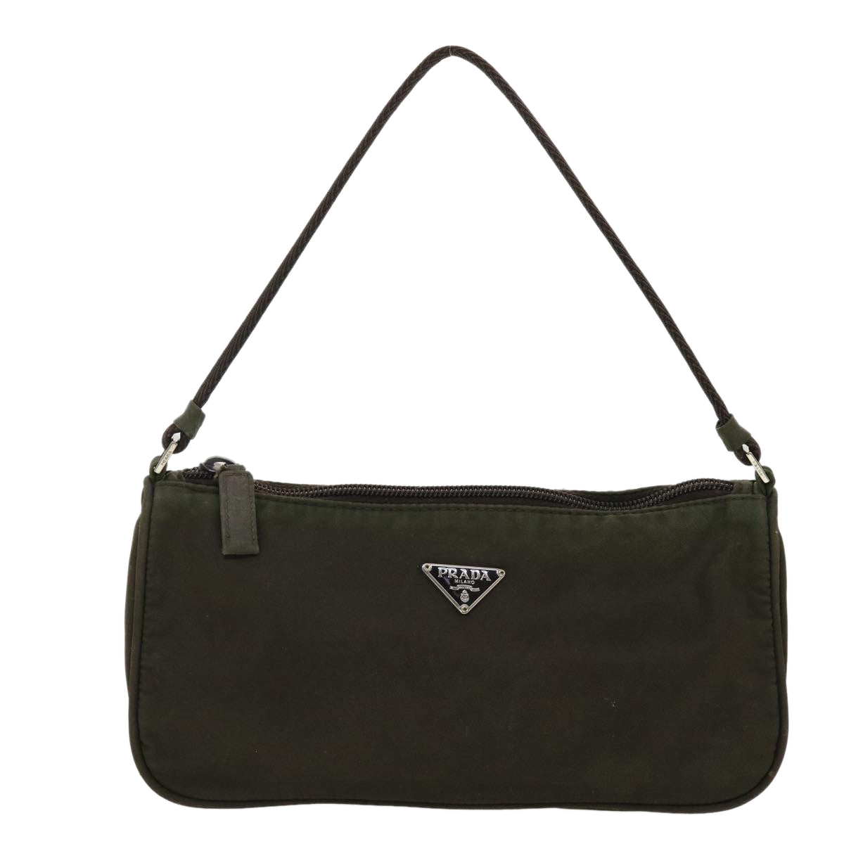 PRADA Accessory Pouch Nylon Khaki  40332