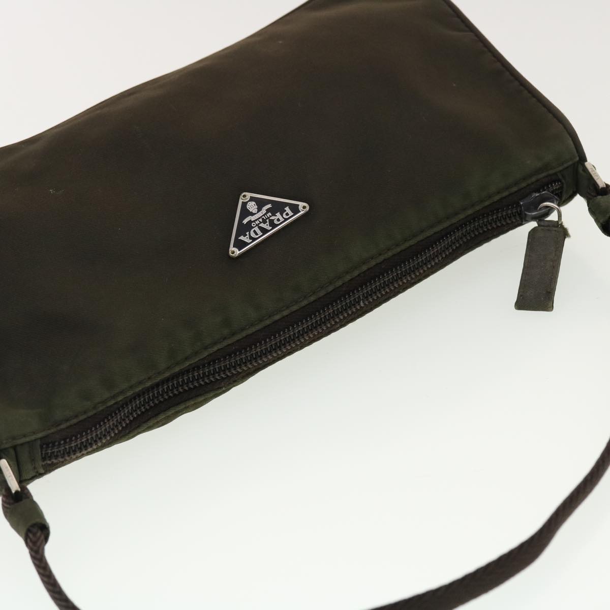 PRADA Accessory Pouch Nylon Khaki  40332