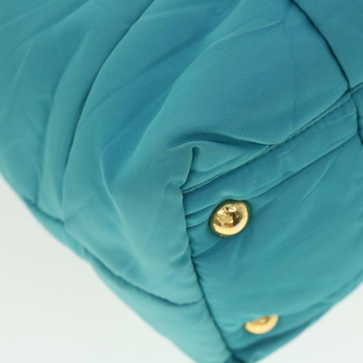 PRADA Quilted Hand Bag Nylon 2way Turquoise Blue  40351