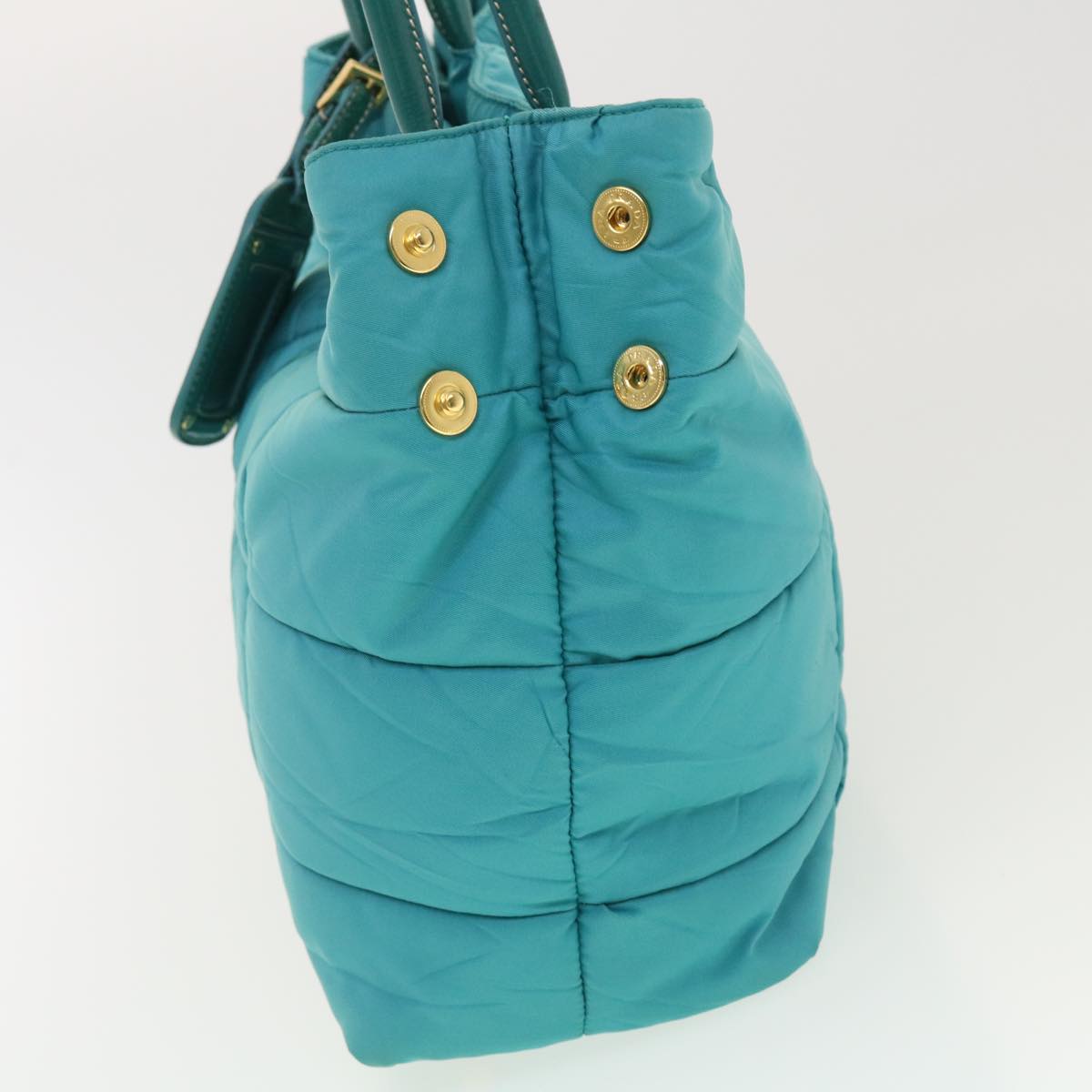 PRADA Quilted Hand Bag Nylon 2way Turquoise Blue  40351