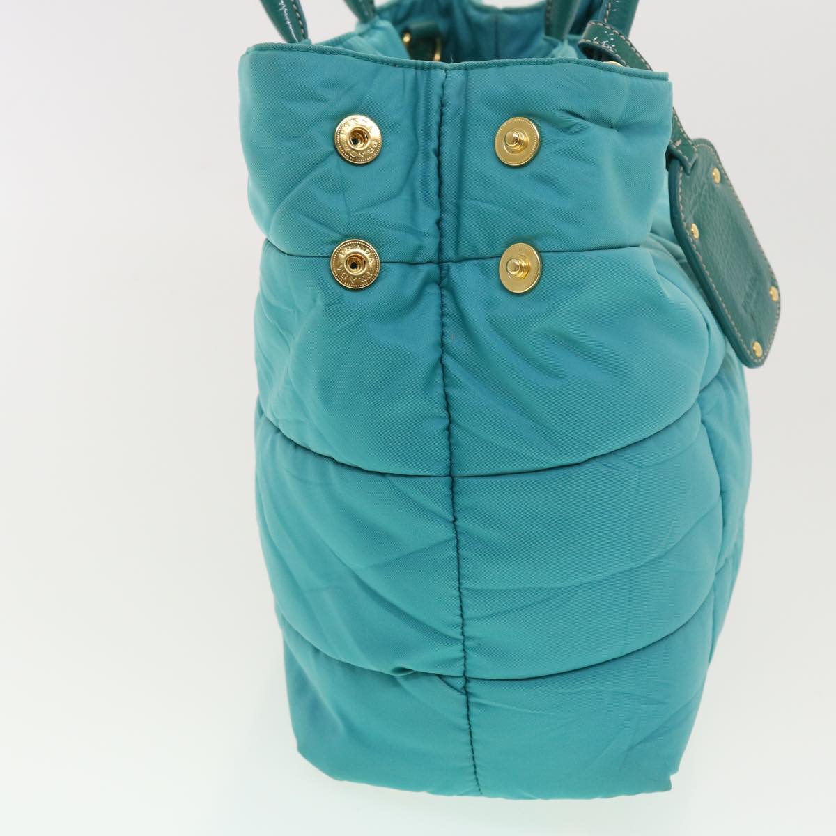 PRADA Quilted Hand Bag Nylon 2way Turquoise Blue  40351