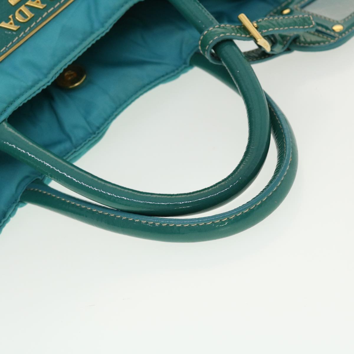 PRADA Quilted Hand Bag Nylon 2way Turquoise Blue  40351