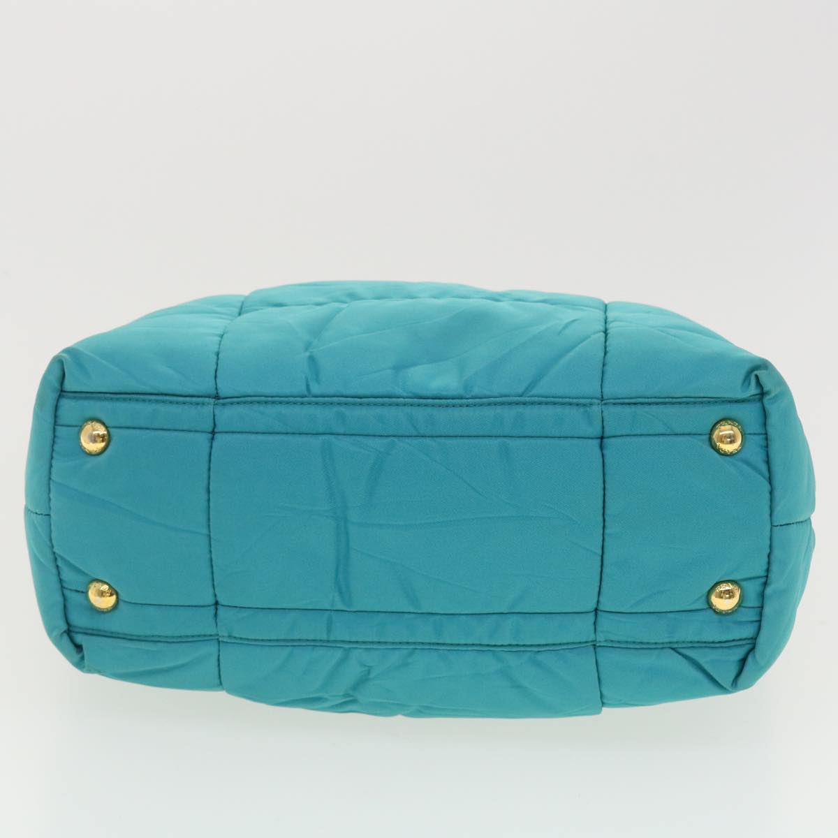 PRADA Quilted Hand Bag Nylon 2way Turquoise Blue  40351