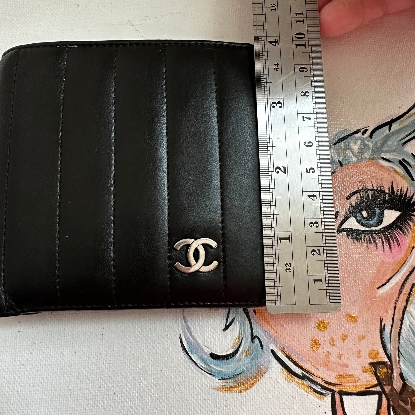 The Junco Bifold Wallet - Vintage Chanel Lambskin in Black