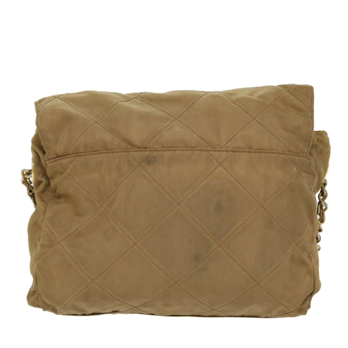 PRADA Chain Shoulder Bag Nylon Khaki  42097