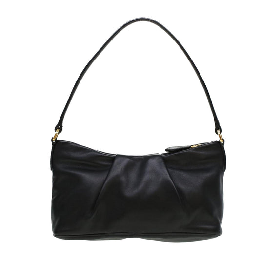 PRADA Ribbon Hand Bag Leather Black  43122A