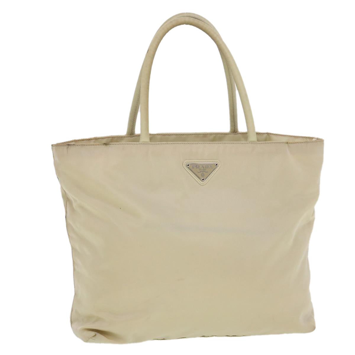 PRADA Hand Bag Nylon Beige  43259