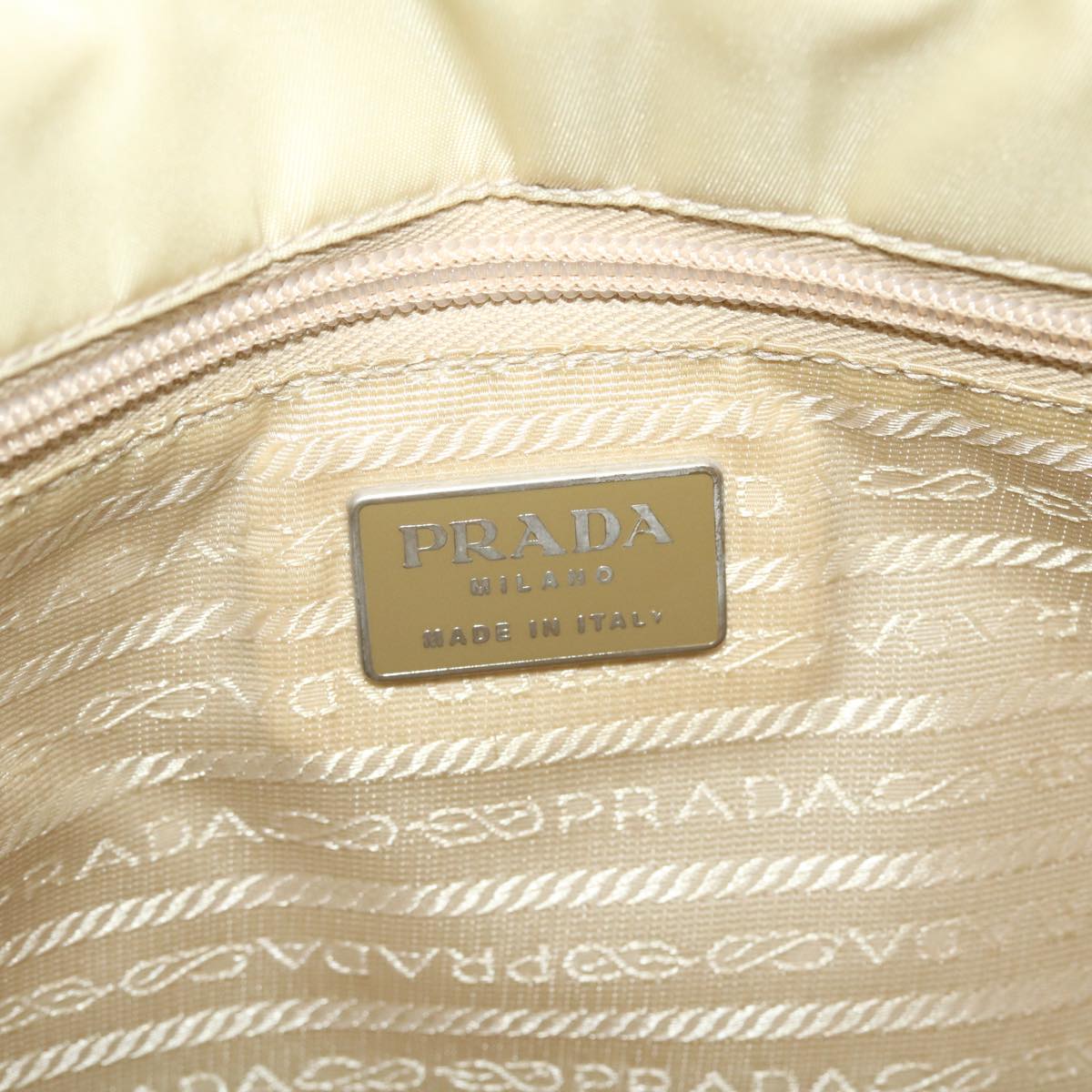 PRADA Hand Bag Nylon Beige  43259