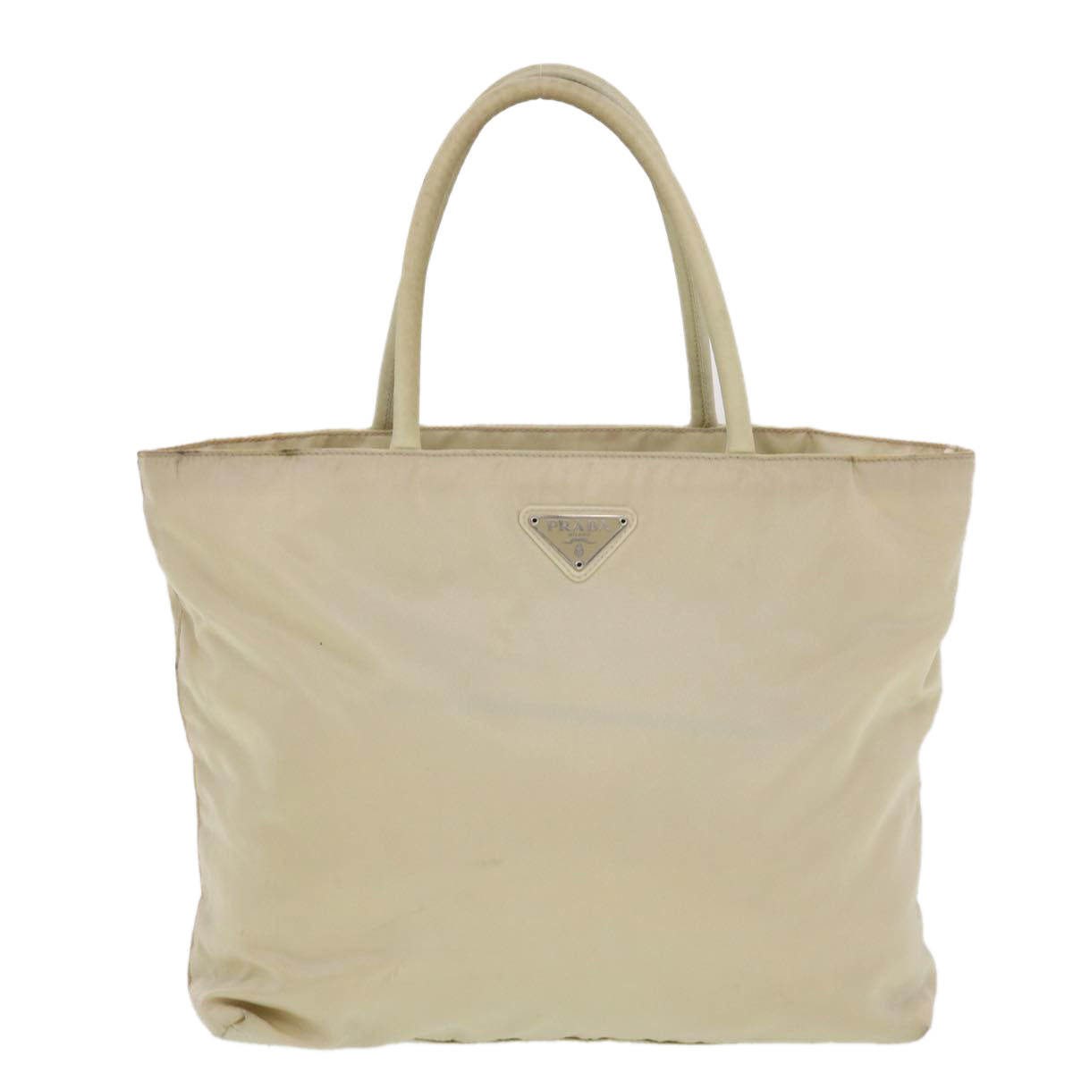 PRADA Hand Bag Nylon Beige  43259