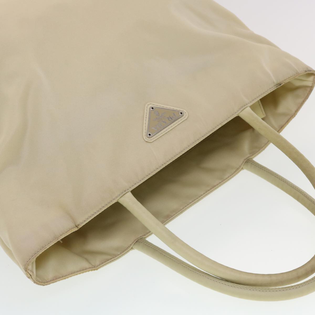 PRADA Hand Bag Nylon Beige  43259