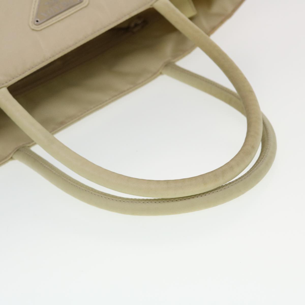 PRADA Hand Bag Nylon Beige  43259