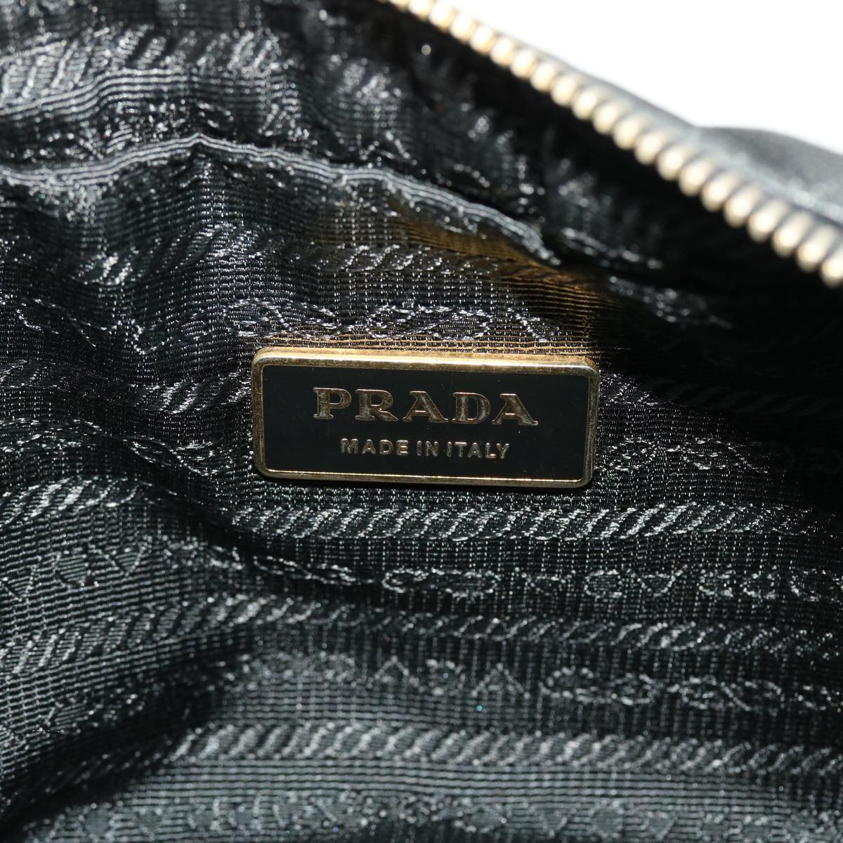 PRADA Ribbon Shoulder Bag Nylon Black Pink  43707