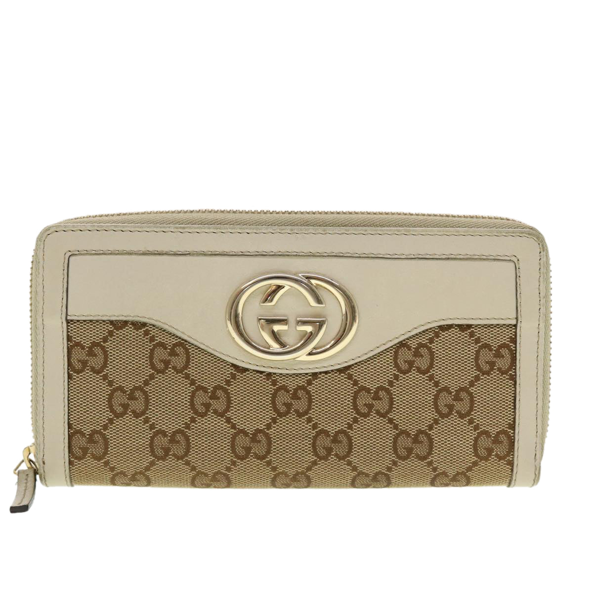 GUCCI GG Canvas Long Wallet Beige White 308012  43741