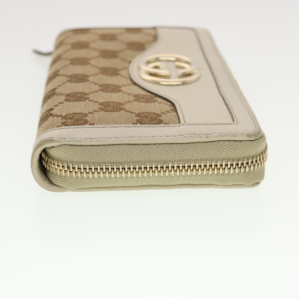 GUCCI GG Canvas Long Wallet Beige White 308012  43741