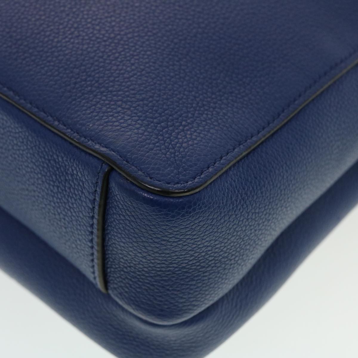 PRADA Shoulder Bag Leather Blue  43758