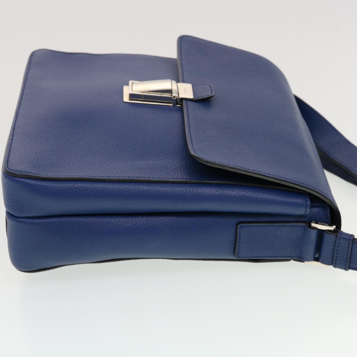 PRADA Shoulder Bag Leather Blue  43758