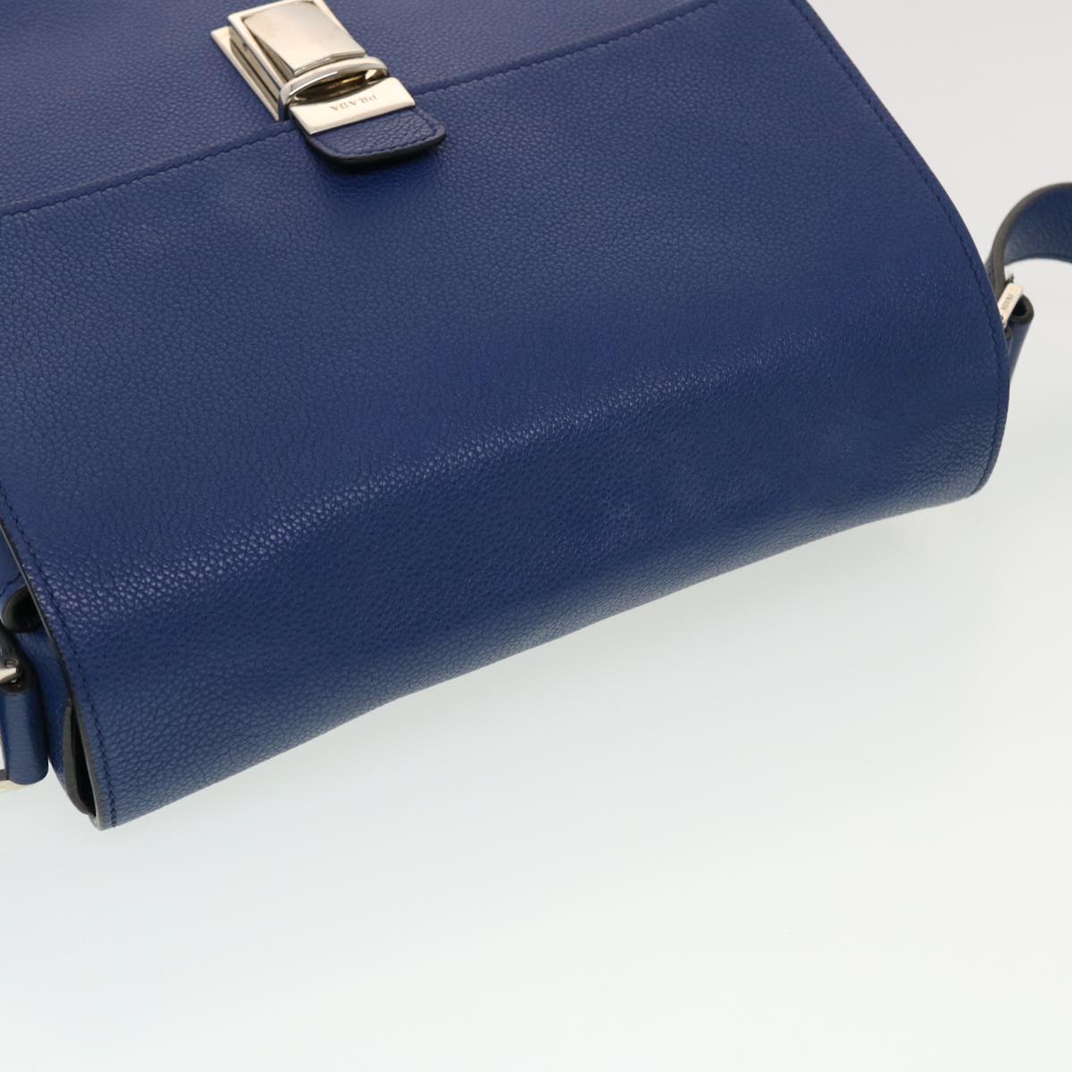 PRADA Shoulder Bag Leather Blue  43758