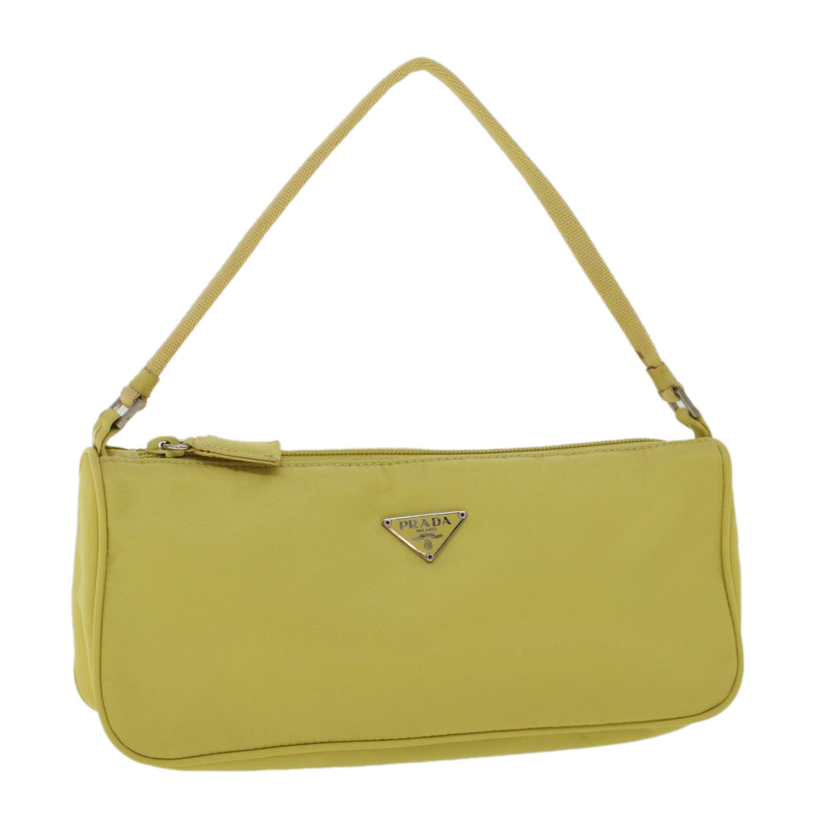 PRADA Accessory Pouch Nylon Light Yellow  44047