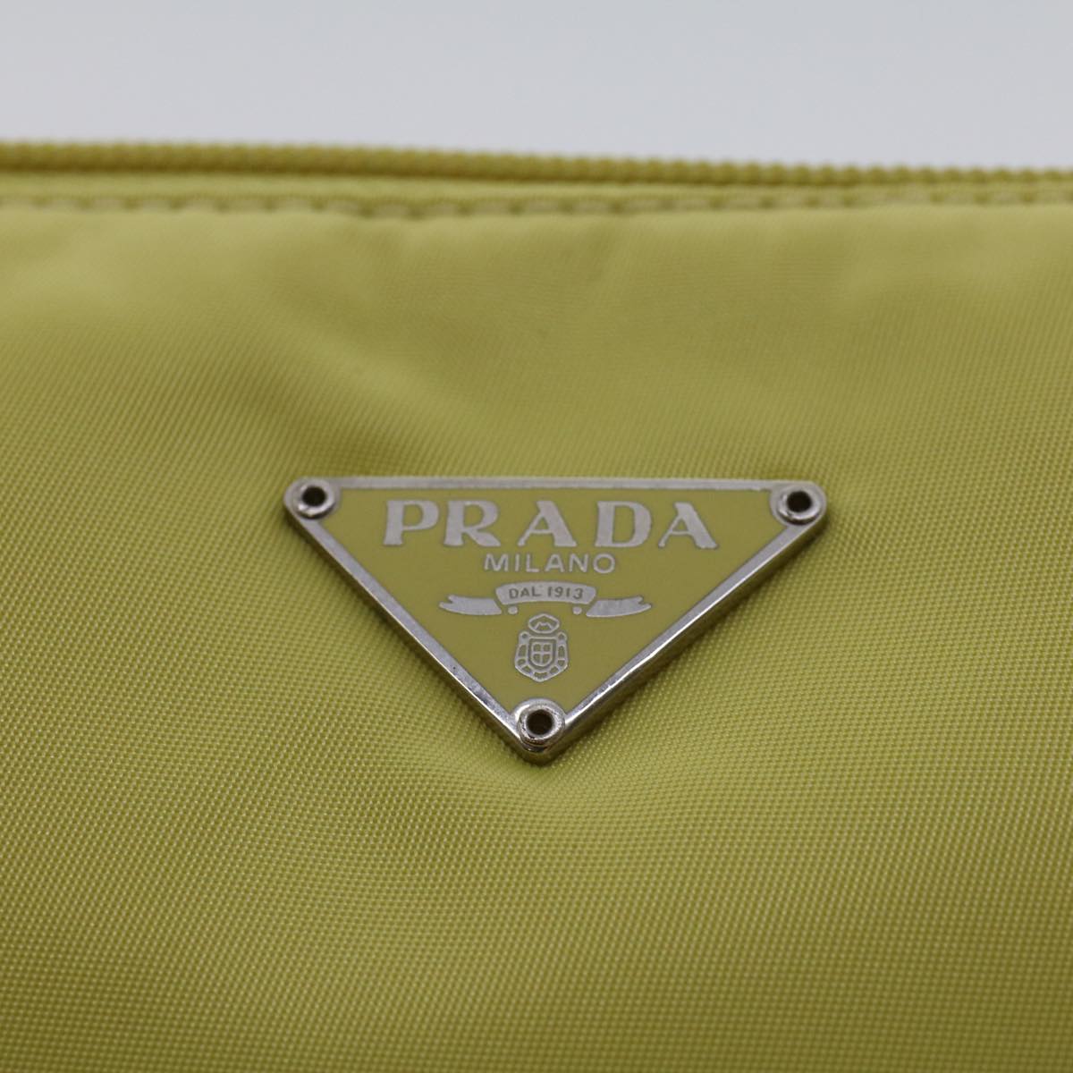 PRADA Accessory Pouch Nylon Light Yellow  44047