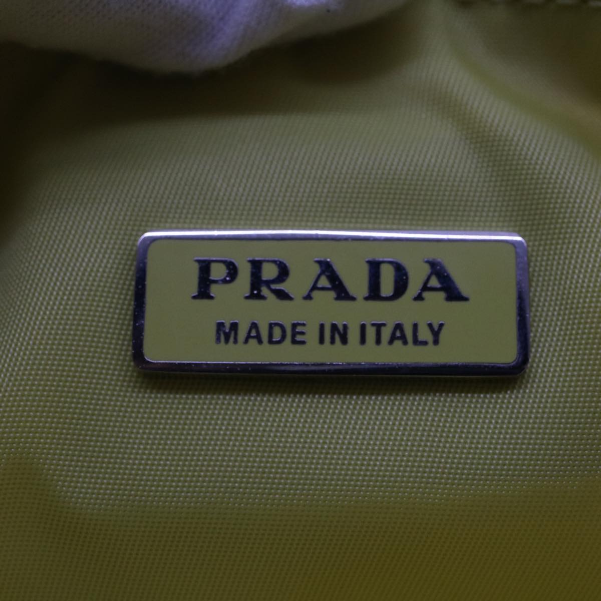 PRADA Accessory Pouch Nylon Light Yellow  44047