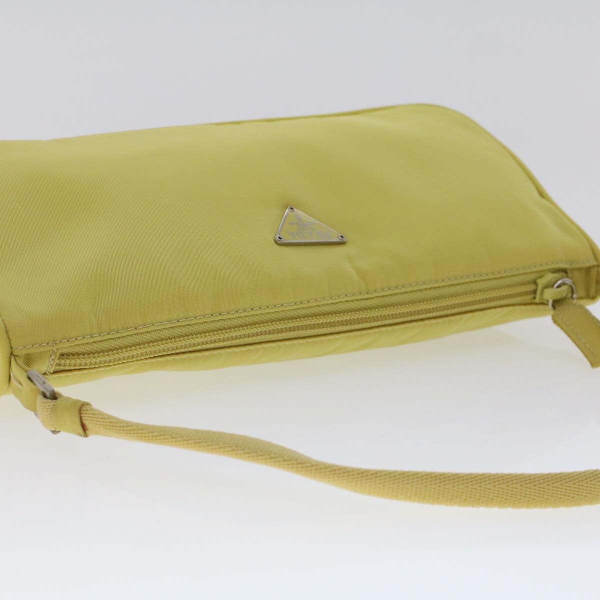 PRADA Accessory Pouch Nylon Light Yellow  44047