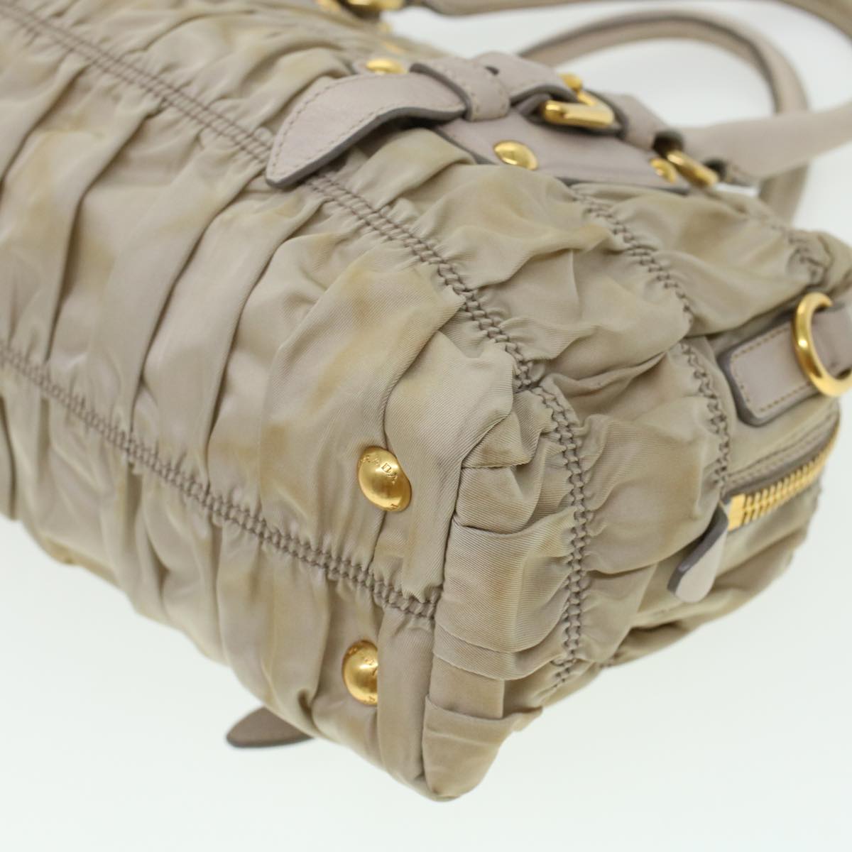 PRADA Hand Bag Nylon 2way Shoulder Bag Khaki  44052