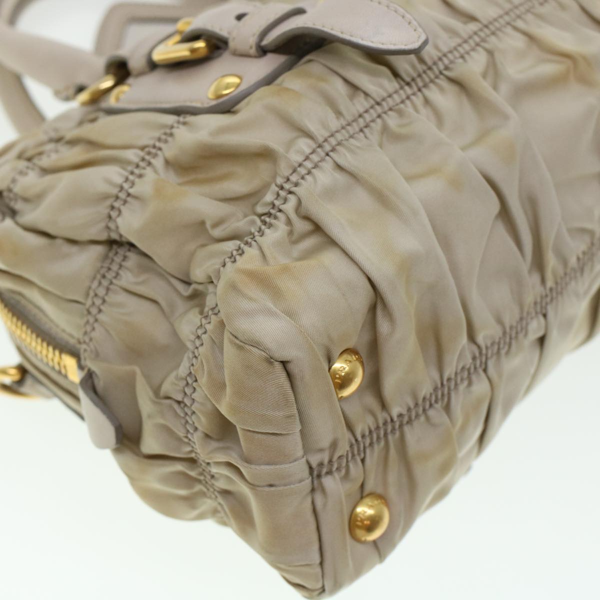 PRADA Hand Bag Nylon 2way Shoulder Bag Khaki  44052