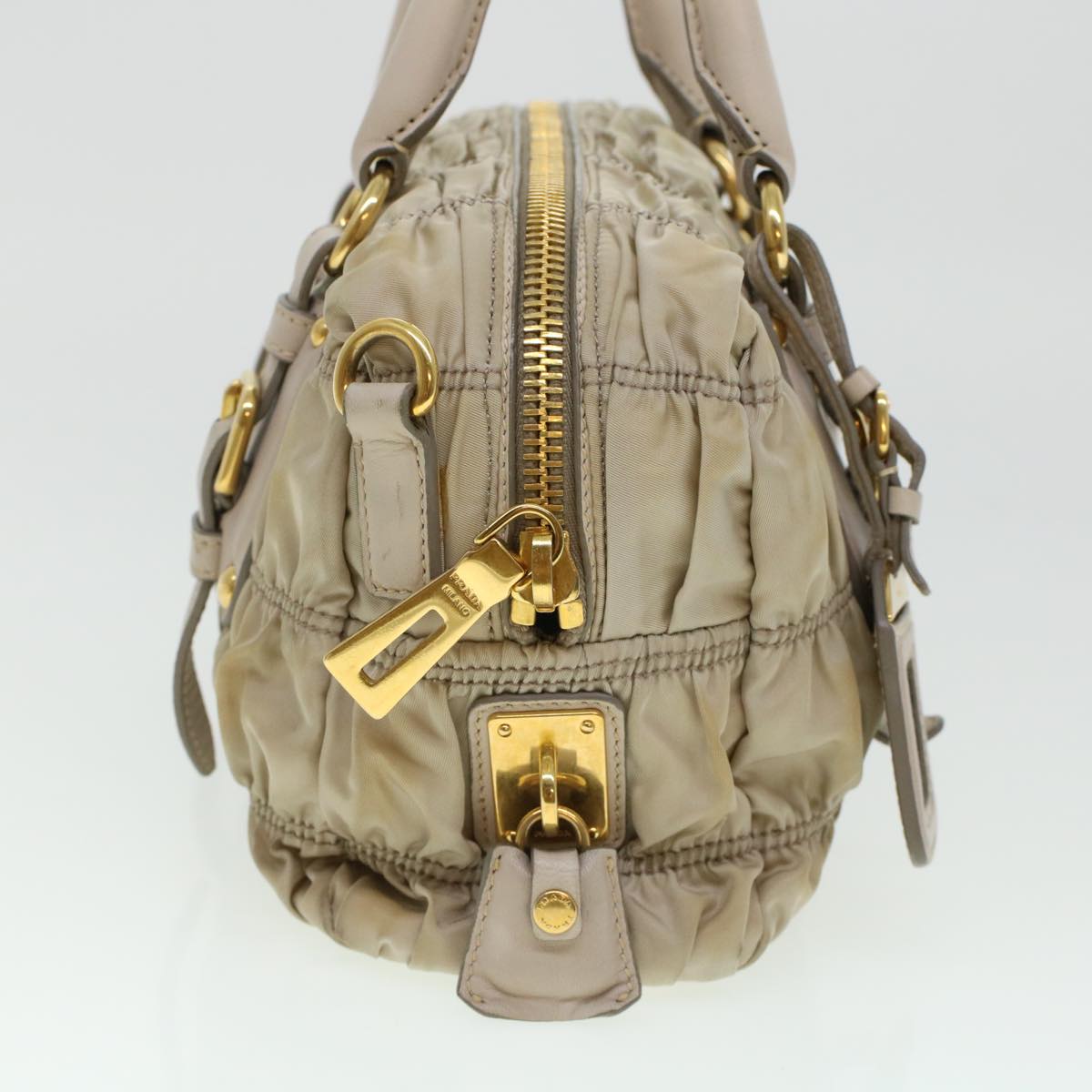 PRADA Hand Bag Nylon 2way Shoulder Bag Khaki  44052