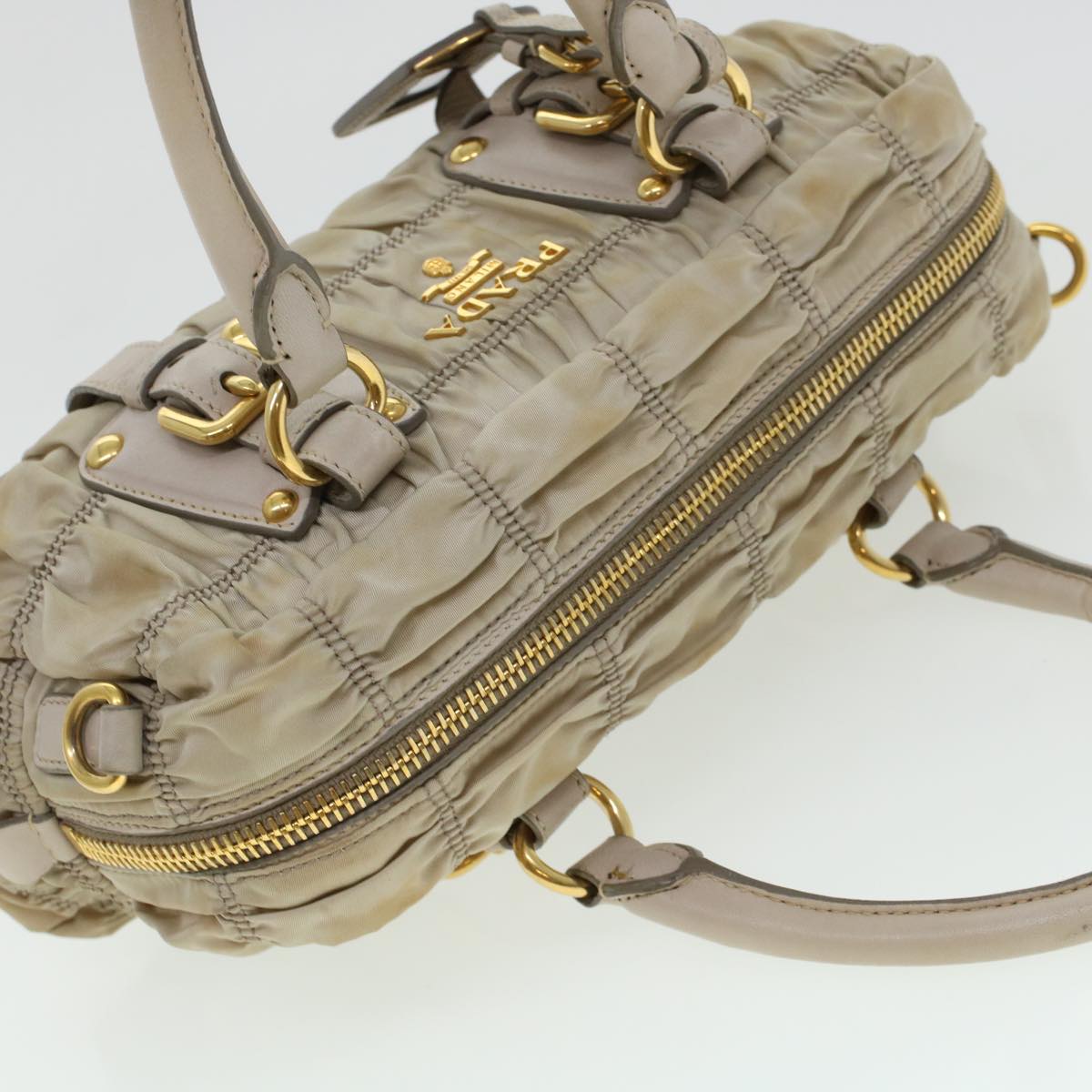 PRADA Hand Bag Nylon 2way Shoulder Bag Khaki  44052