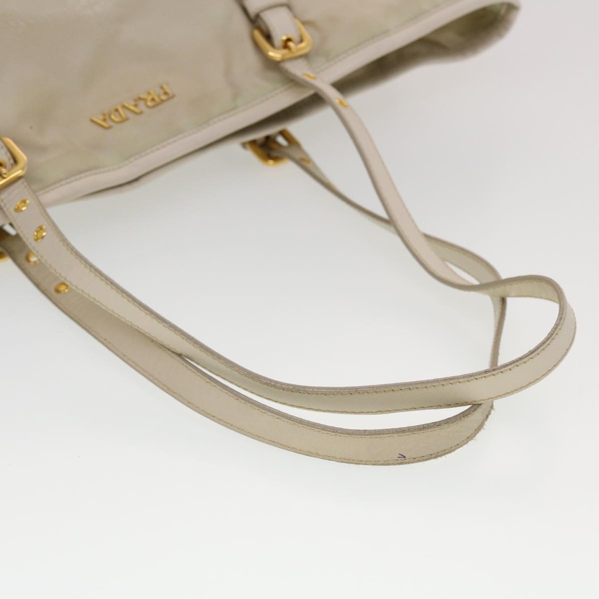 PRADA Tote Bag Nylon Beige  44395