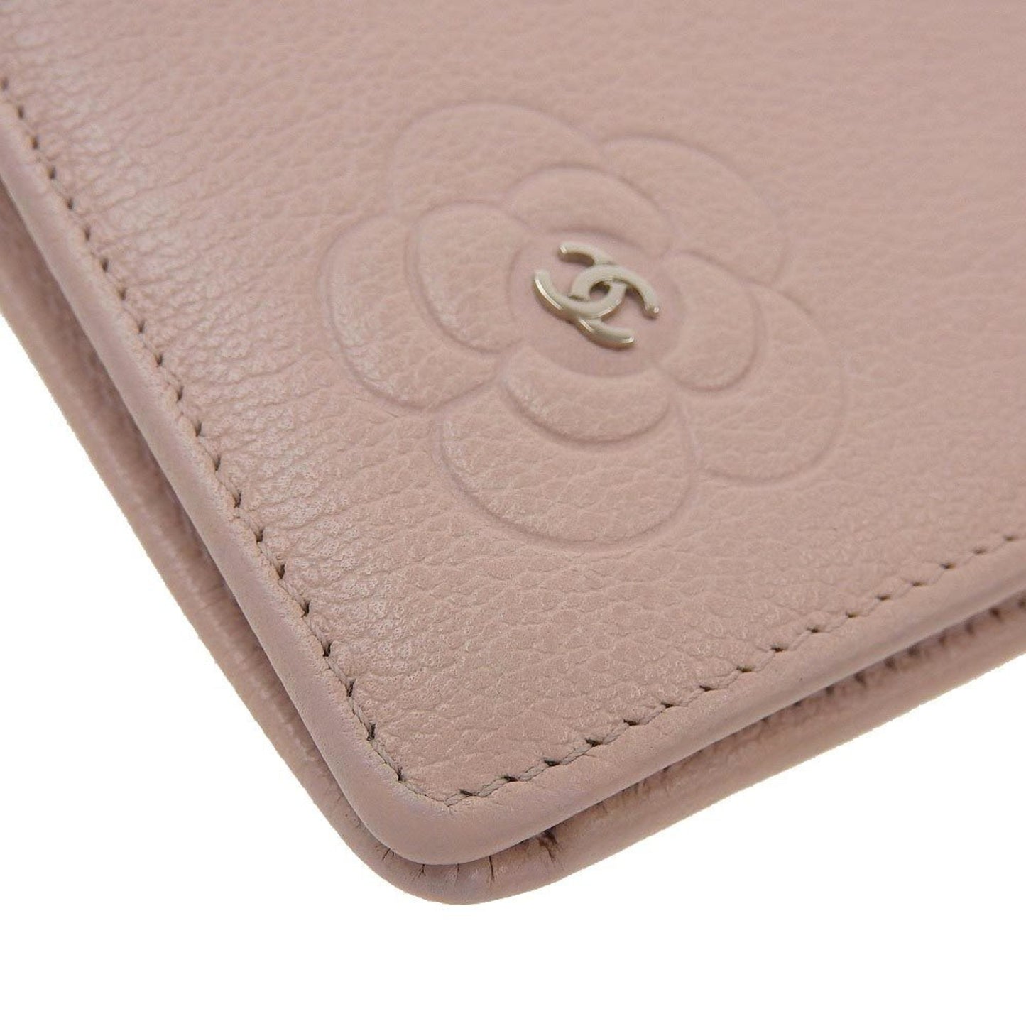 Chanel Pink Leather Camellia wallet accessories