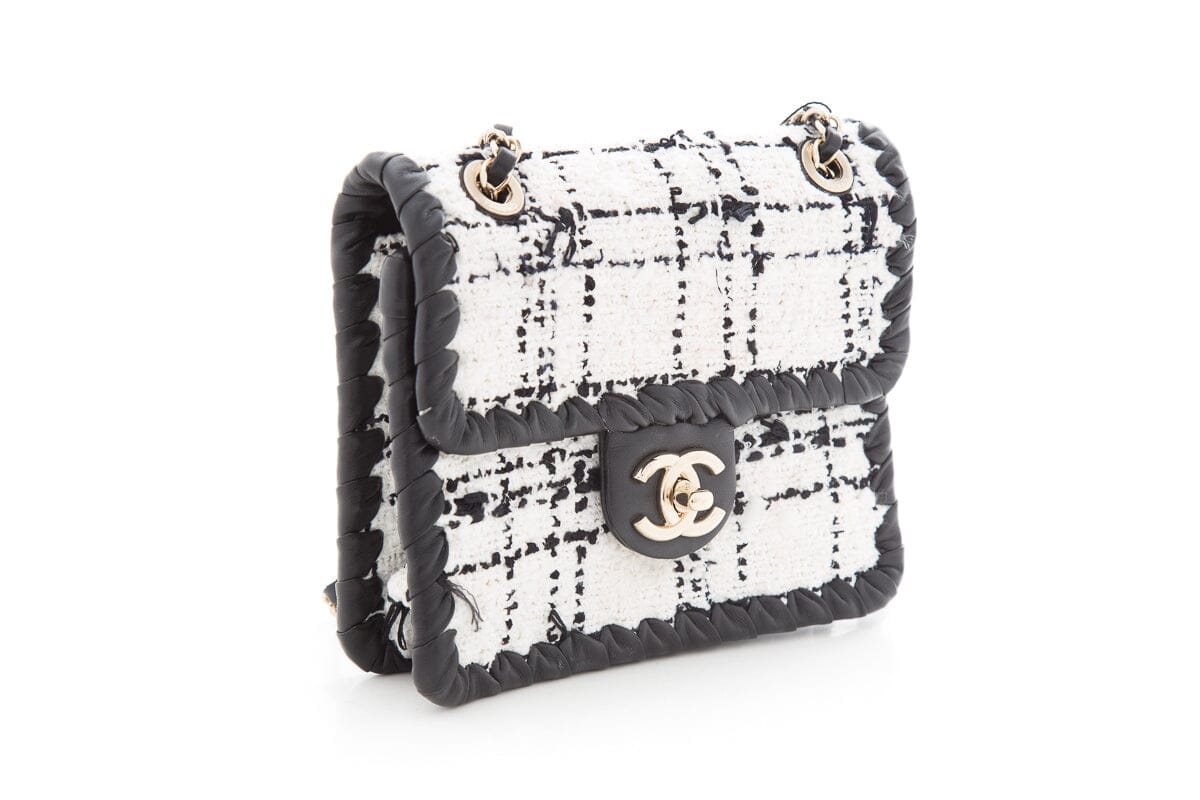 Chanel 2022+  Black & White Tweed Flap Cross-Body AS IS