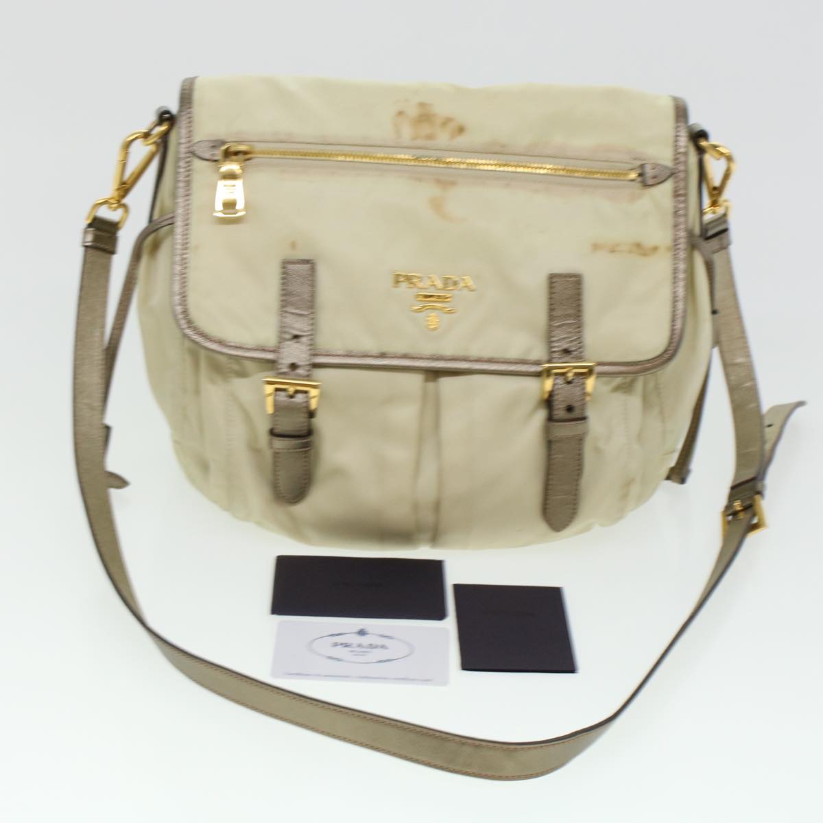 PRADA Shoulder Bag Nylon Beige  44812