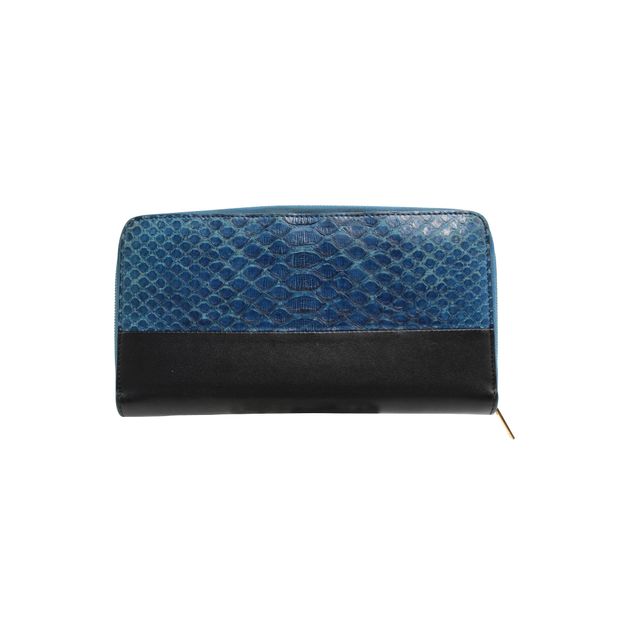 Celine Blue Python Leather Wallet