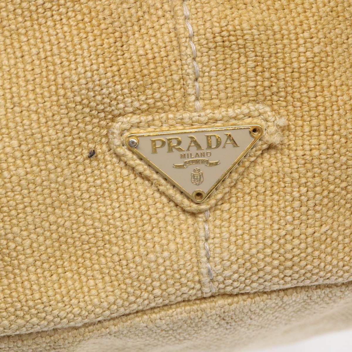 PRADA Canapa Hand Bag Canvas Beige  45652