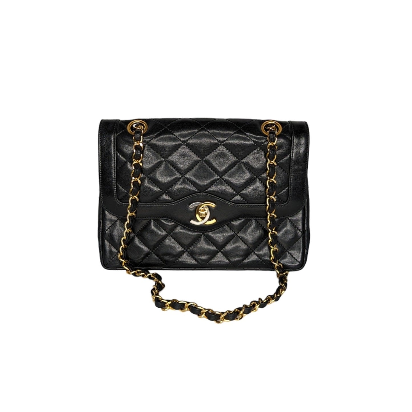 Chanel bags Vintage Black Coco Paris Double Flap Bag