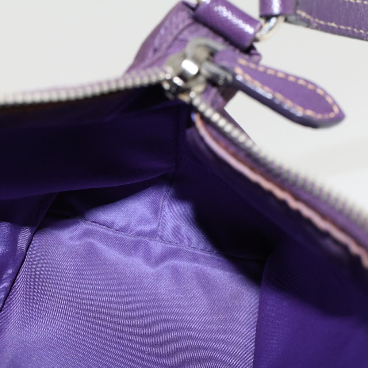 PRADA Accessory Pouch Nylon Purple  46139