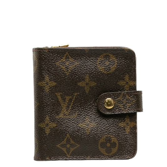 Louis Vuitton Monogram M61667 Double Folded Wallet PVC/Leather Brown