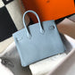 HM Birkin Blue Jean For Women Gold-Toned Hardware 11in/30cm