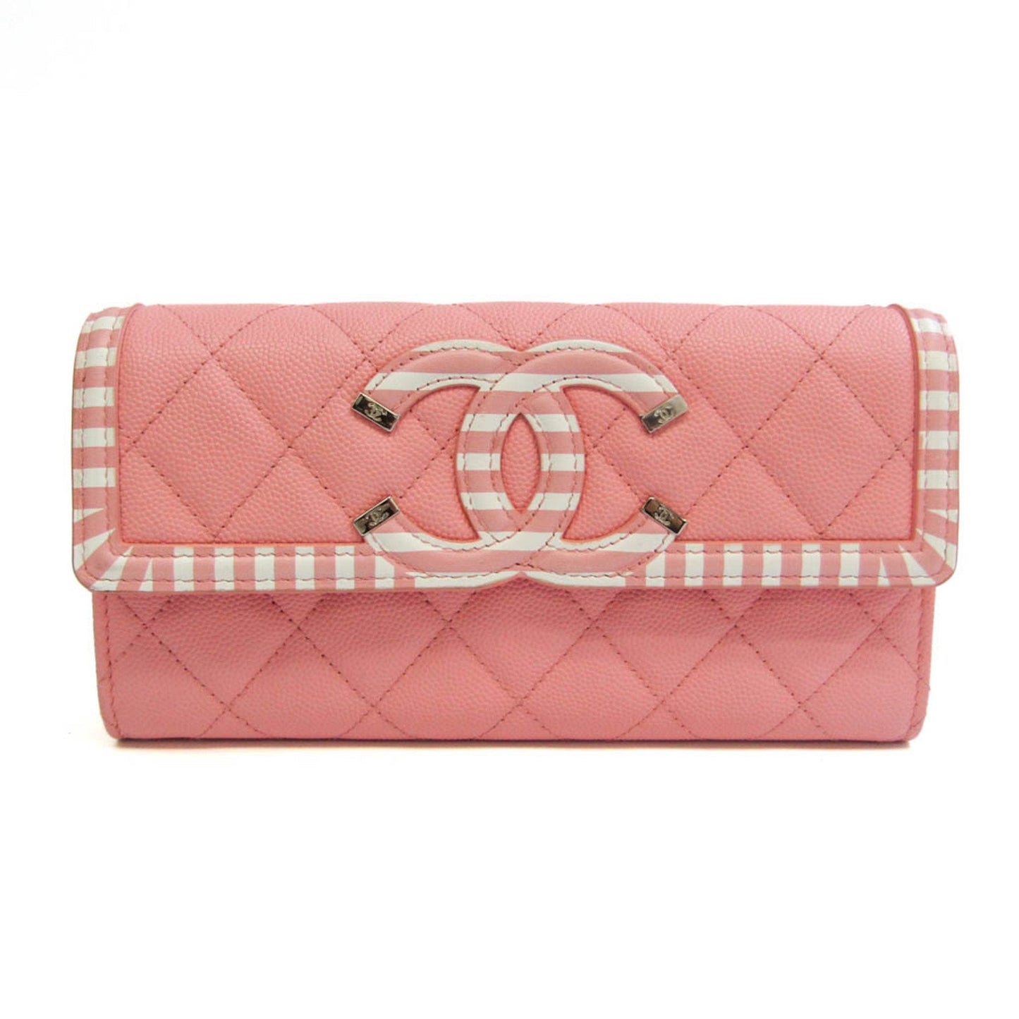 Chanel Pink Leather Matelasse wallet accessories