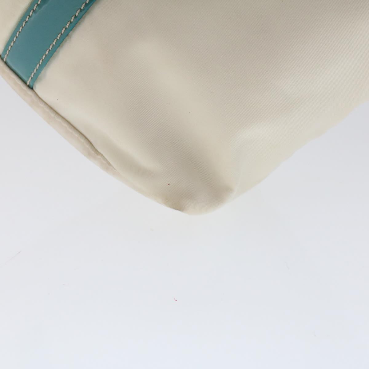 PRADA Hand Bag Nylon 2way White Turquoise Blue  48007