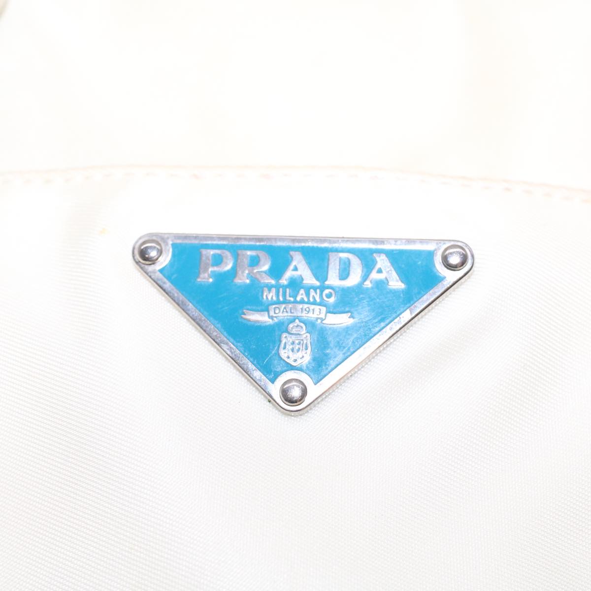 PRADA Hand Bag Nylon 2way White Turquoise Blue  48007