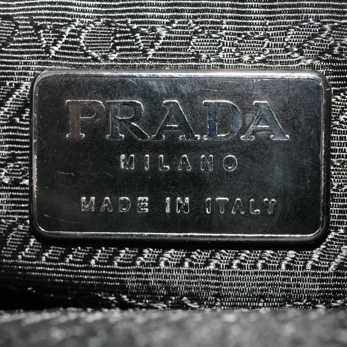 PRADA Shoulder Bag Velor Black  48128