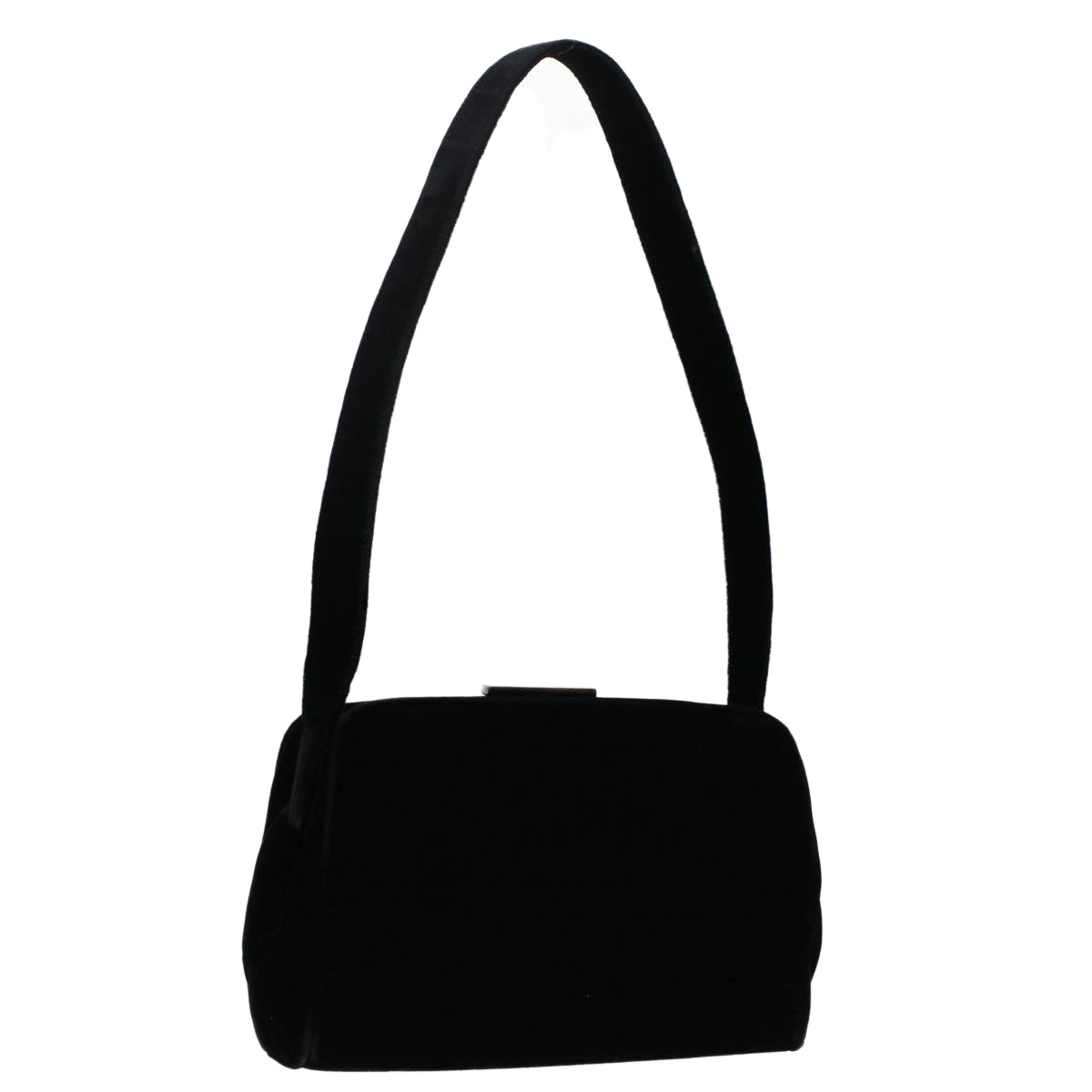 PRADA Shoulder Bag Velor Black  48128