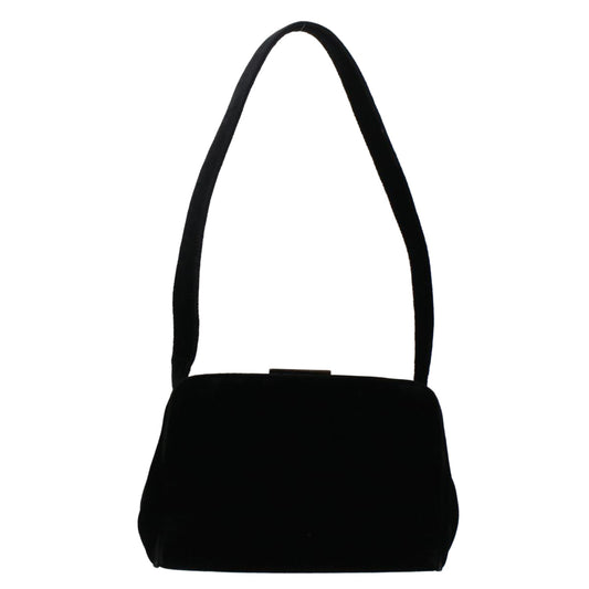 PRADA Shoulder Bag Velor Black  48128