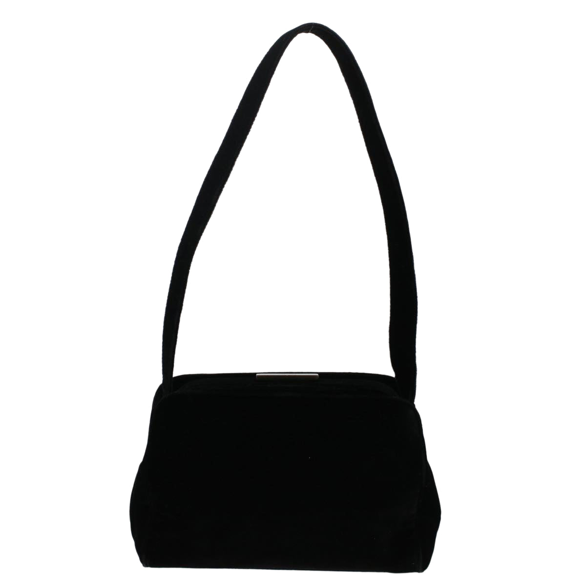 PRADA Shoulder Bag Velor Black  48128